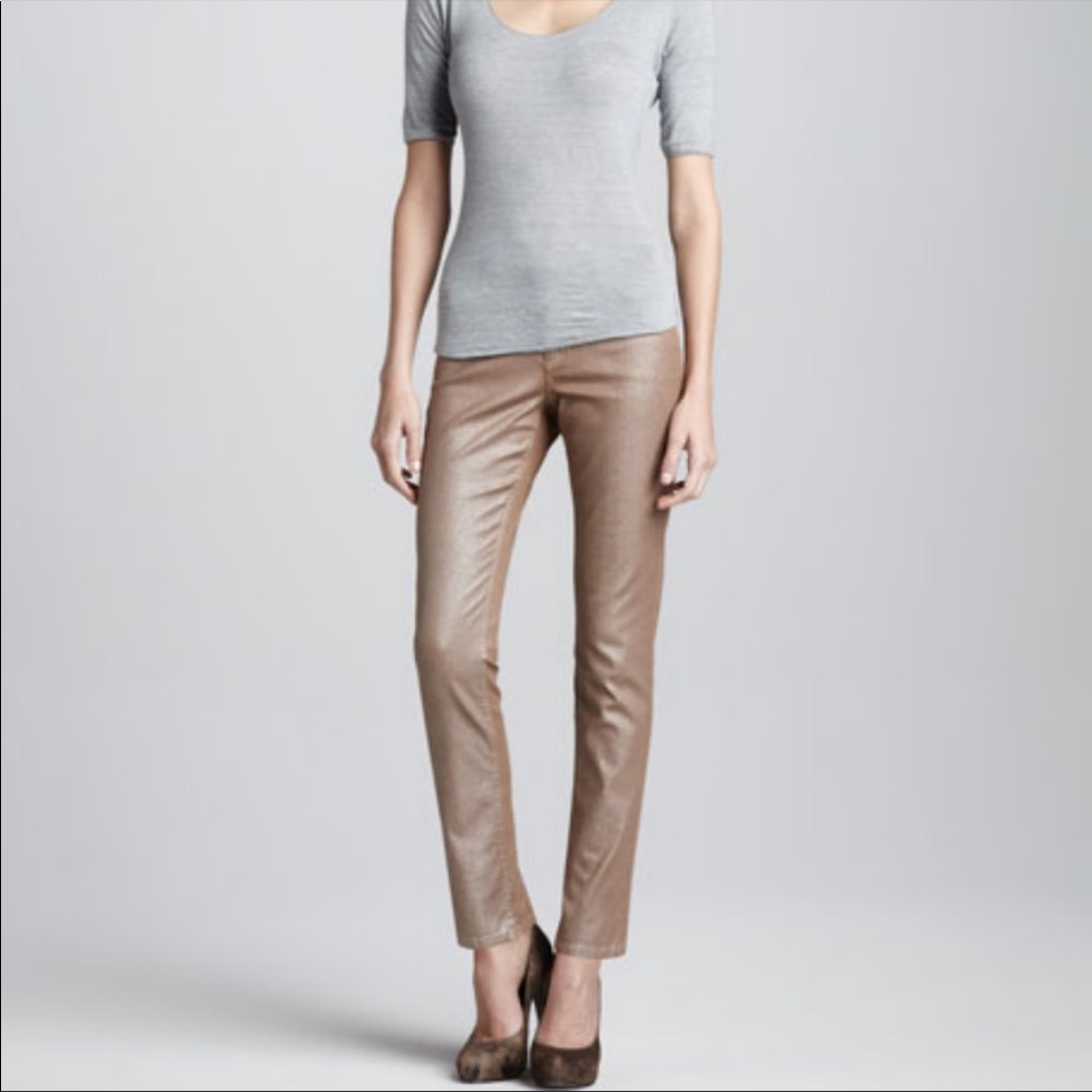 Liverpool Abby Coated Metallic Skinny Jeans